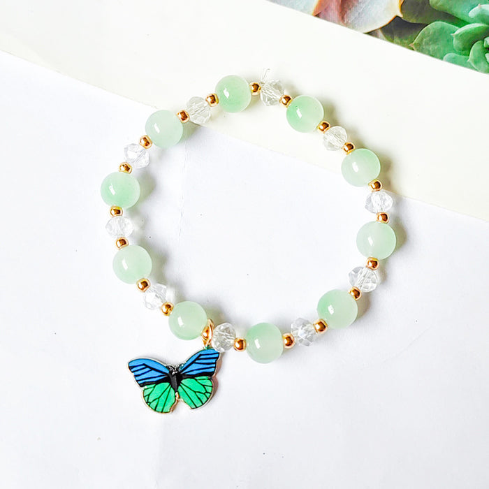 Wholesale Bracelet Glass Kids Two Color Gradient Butterfly MOQ≥2 JDC-BT-LSen002