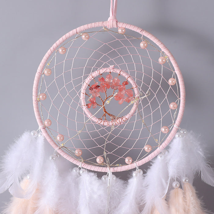 Wholesale Dream Catcher Feather Tree of Life Wind Chime Gravel Dream Catcher JDC-DC-YuLin002