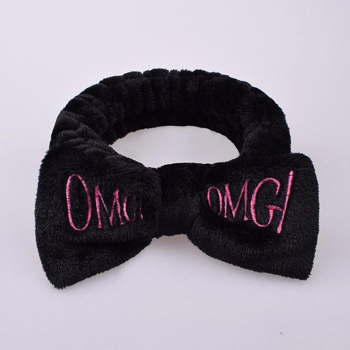 Wholesale Letter OMG Bow Ladies Hair Tie Wash Hairband MOQ≥5 JDC-HD-JSH001