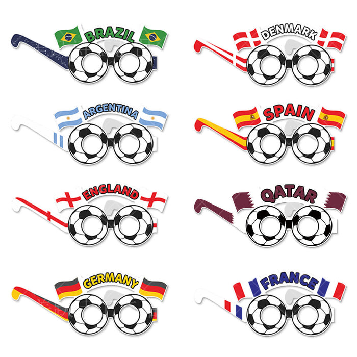 Wholesale Decorative Qatar World Cup Paper Glasses Fan Supplies Glasses MOQ≥30 JDC-DCN-MYS004