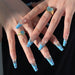 Jewelry WholesaleWholesale Blue  Rhinestone Pearl Wearable Nail Art JDC-NS-LFan018 Nail Stickers 乐畈 %variant_option1% %variant_option2% %variant_option3%  Factory Price JoyasDeChina Joyas De China
