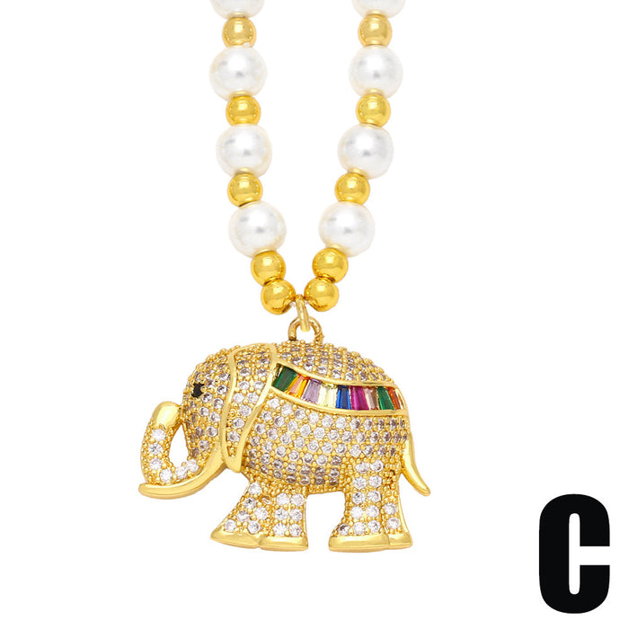 Wholesale Necklaces Pearl Love Elephant JDC-NE-PREMAS013