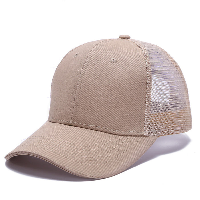 Wholesale Summer Solid Color Hat Cotton Six Piece Mesh Cap MOQ≥2 JDC-FH-TMa005