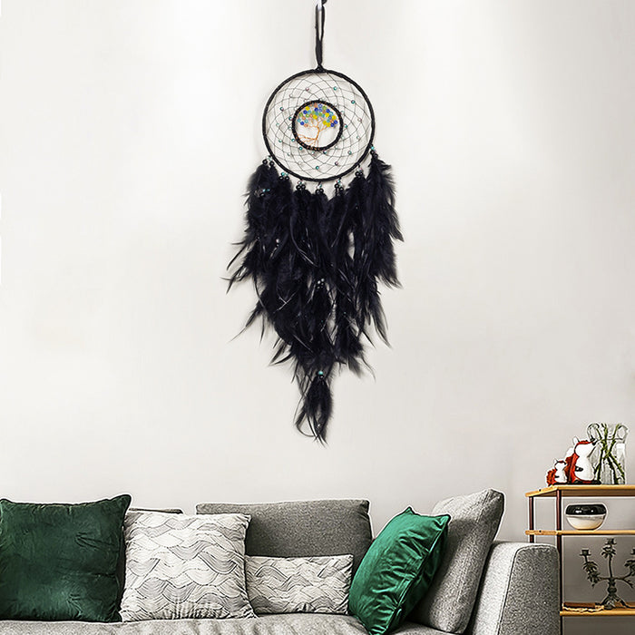 Wholesale Dreamcatcher Tree of Life Double Ring Home Decor Feather Charm JDC-DC-MYu002