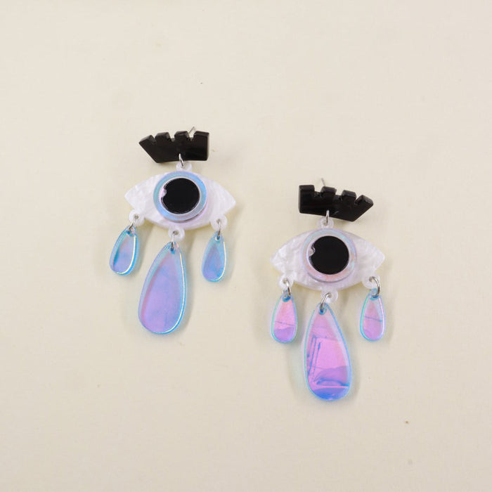 Wholesale Earrings Acrylic Laser Colorful Halloween Eyes MOQ≥2 JDC-ES-MOSHU020