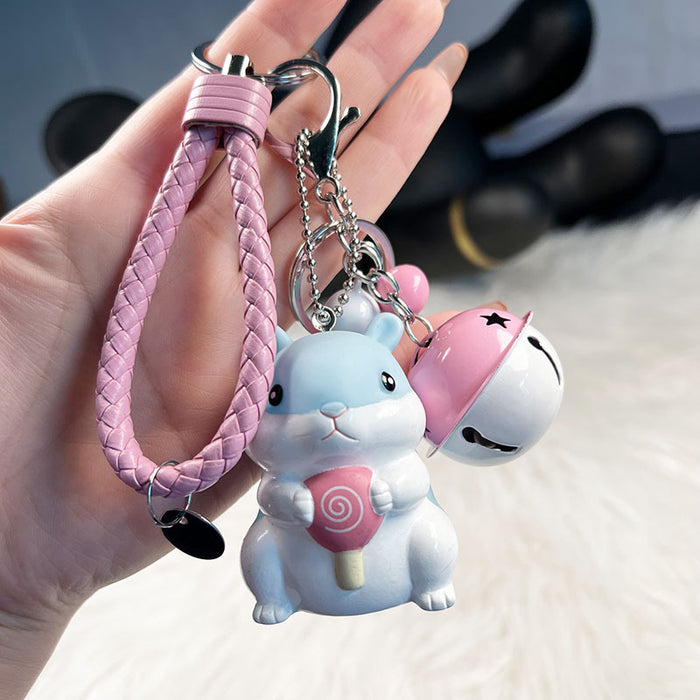 Wholesale Keychains Epoxy Alloy Hamster Doll MOQ≥2 JDC-KC-SH069