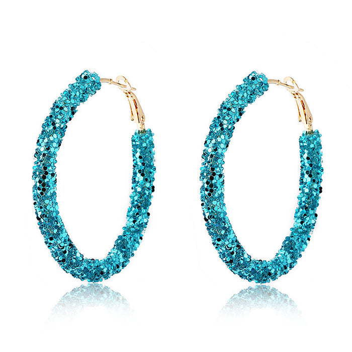 Wholesale Earrings Metal Colorful Shiny Circles MOQ≥2 JDC-ES-XiangE002