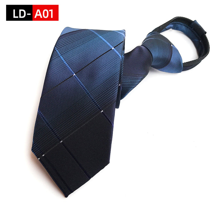 Wholesale Men's Business Tie Zipper Tie Lazy Free Knot Tie JDC-TIE-YonF006