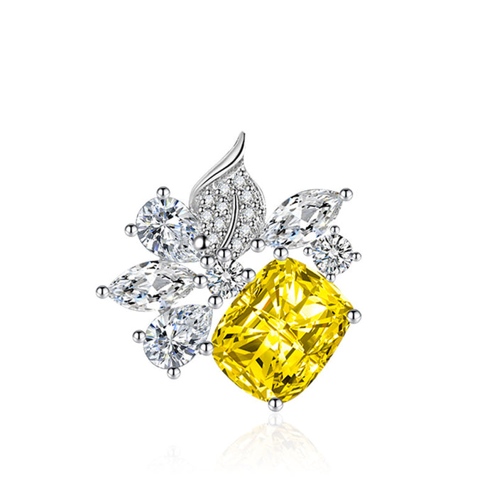 Wholesale Color Treasure Set Yellow Diamond Leaf Separate Pendant JDC-PT-XinS001