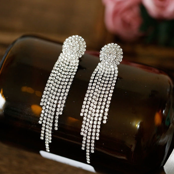 Jewelry WholesaleWholesale long tassel ear clip JDC-ES-Sideng023 Earrings 思登 %variant_option1% %variant_option2% %variant_option3%  Factory Price JoyasDeChina Joyas De China