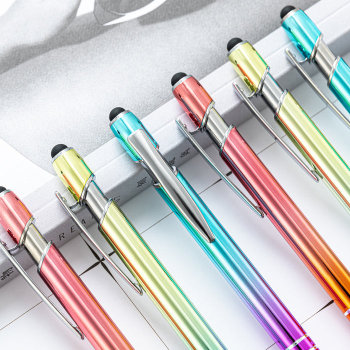Pen de bolígrafo de bolsillo de bolsillo al por mayor Gradiente táctil Color Push Gel Pen JDC-BP-Hongd004