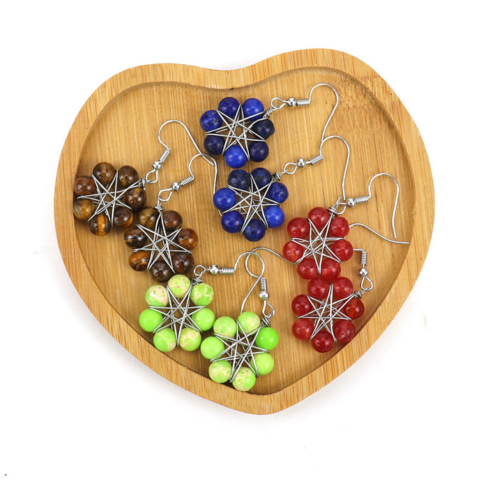 Wholesale earrings alloy hand-wound colorful beads MOQ≥2 JDC-ES-HXu004