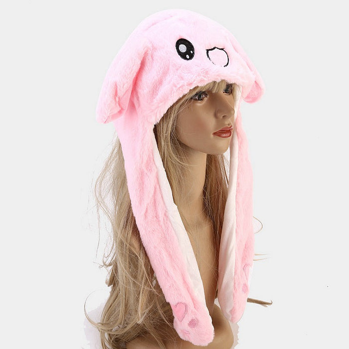 Wholesale Hat Plush Cute Cartoon Airbag Cap That Moves with A Pinch of The Ears MOQ≥2 JDC-FH-LvYi045