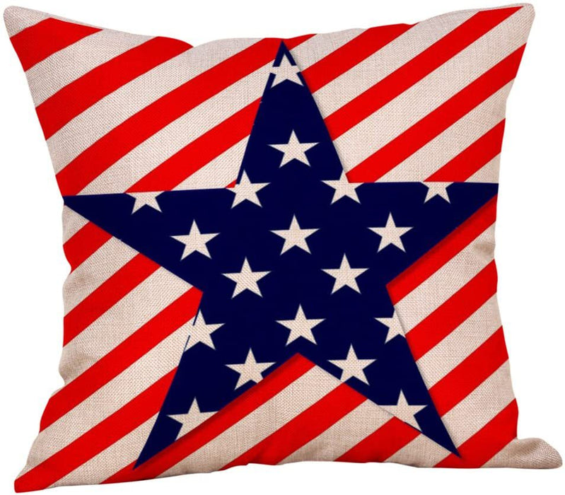 Wholesale 4th of July Independence Day Linen Pillowcase MOQ≥2 JDC-PW-OuH001