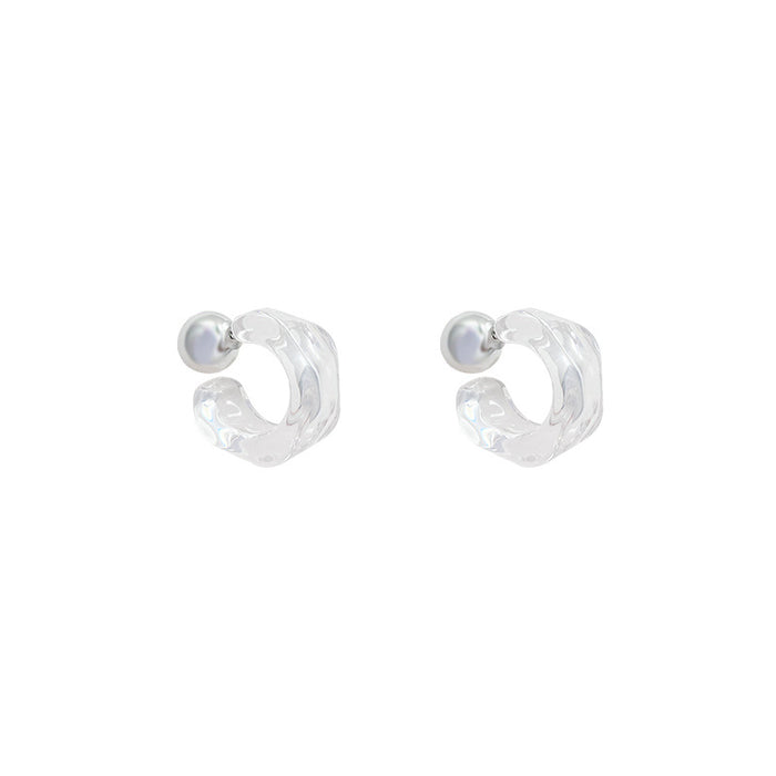 Jewelry WholesaleWholesale 925 Silver Needle Transparent C-Shaped Acrylic Earrings JDC-ES-HanK016 Earrings 韩蔻 %variant_option1% %variant_option2% %variant_option3%  Factory Price JoyasDeChina Joyas De China