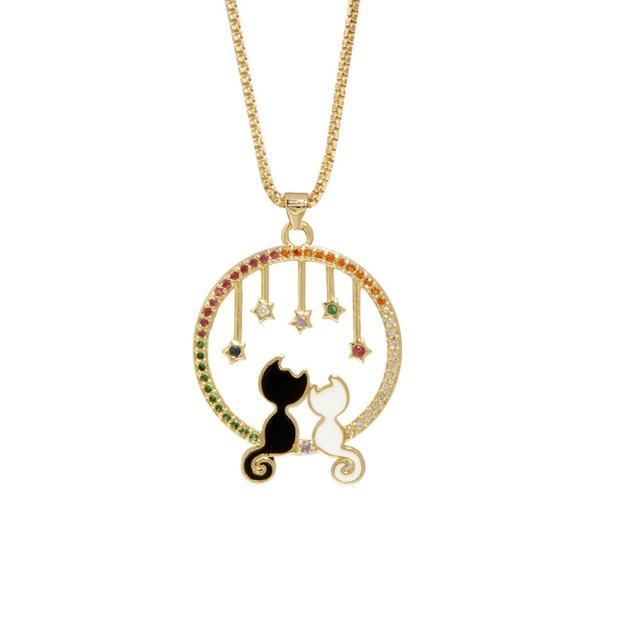 Wholesale Necklace Copper Cute Cat Clavicle Chain JDC-NE-TC135