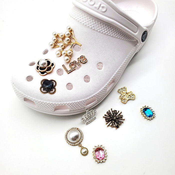 Wholesale Random 10pcs Jewelry Crystal Hole Shoe Decorative Buckle DIY Sneaker Accessories JDC-CCS-WanX018