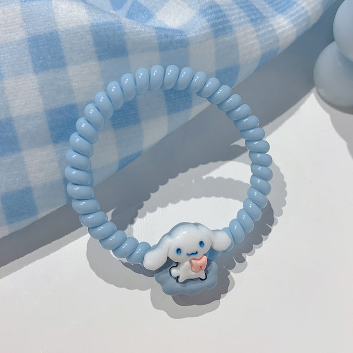 Wholesale Hair Scrunchies Plastic Phone Cord Cute Cartoon (M) JDC-HS-DILAN002