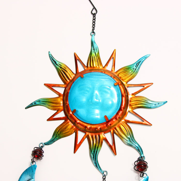 Wholesale Dream Catcher Metal Glass Painted Sun Ornament MOQ≥2 JDC-DC-ZYang001