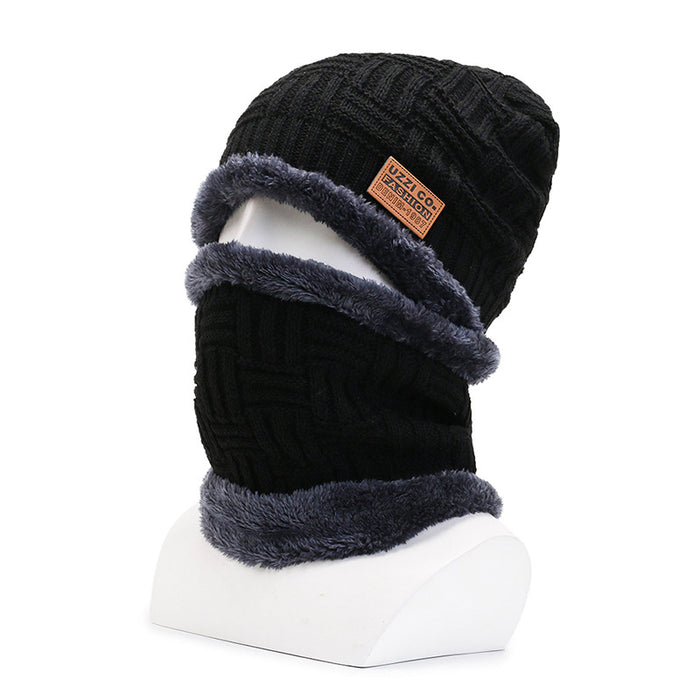 Wholesale Hat Knitted Plus Velvet Warm Outdoor Scarf 2 Piece Set JDC-FH-PuT001