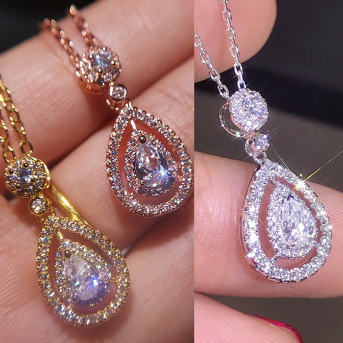 Wholesale Necklaces Alloy Realistic Water Drop Pear Shape Shine JDC-NE-Haojie005