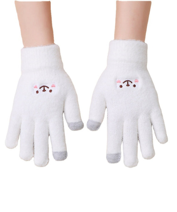Wholesale Gloves Acrylic Fiber Cute Cartoon Smiley Bear MOQ≥2 JDC-GS-JiaT007