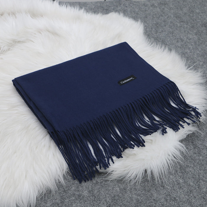 Wholesale Scarf Imitation Cashmere Solid Color Shawl Warm Fringe Autumn Winter Warm JDC-SF-Gaopin001