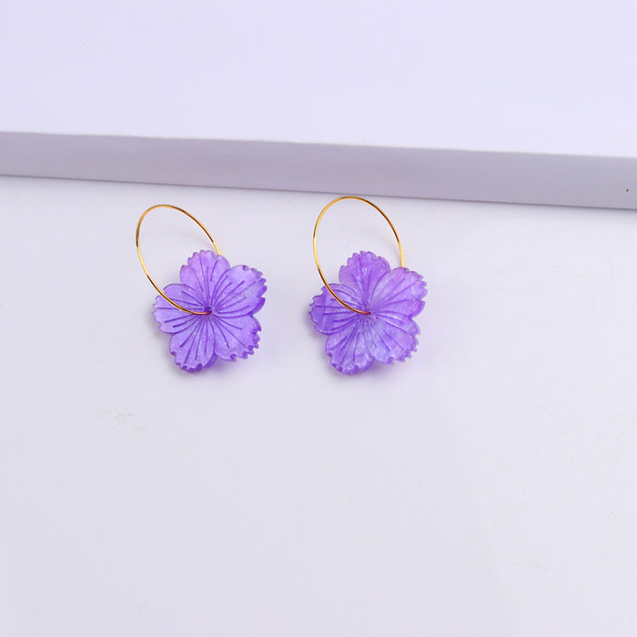 Wholesale Acrylic Leaves Flower Earrings MOQ≥2 JDC-ES-DUAI013