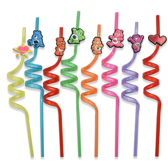 Wholesale Straw Decoration Clip Random 100pcs Cartoon PVC Soft Glue Without Straw (M) JDC-SCP-RYY005