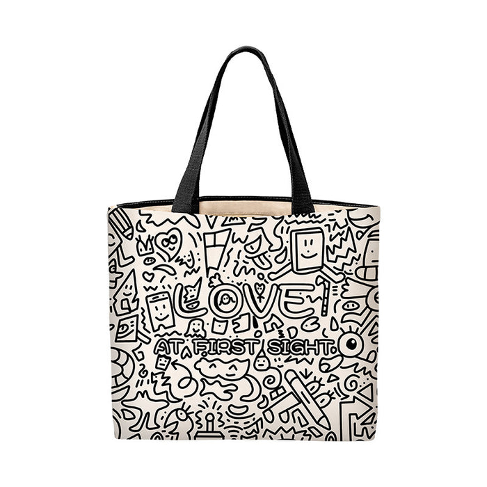 Wholesale Handbag Canvas Simple Graffiti Large Capacity JDC-HB-Wein001