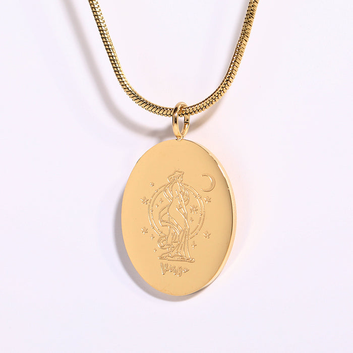 Jewelry WholesaleWholesale Constellation Pendant Stainless Steel Gold Plated Necklace JDC-NE-Jif051 Necklaces 集沣 %variant_option1% %variant_option2% %variant_option3%  Factory Price JoyasDeChina Joyas De China