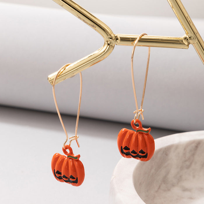Wholesale Earring Alloy Halloween Pumpkin Ghost Face Ear Hook JDC-ES-MOM021