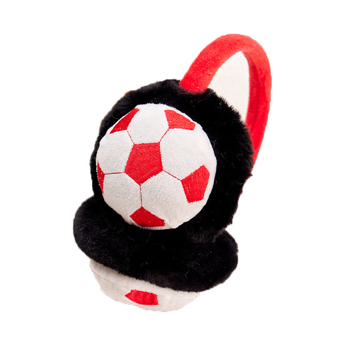 Wholesale Earmuff Plush Warm Cartoon Football Kids Retractable JDC-EF-JiaH007