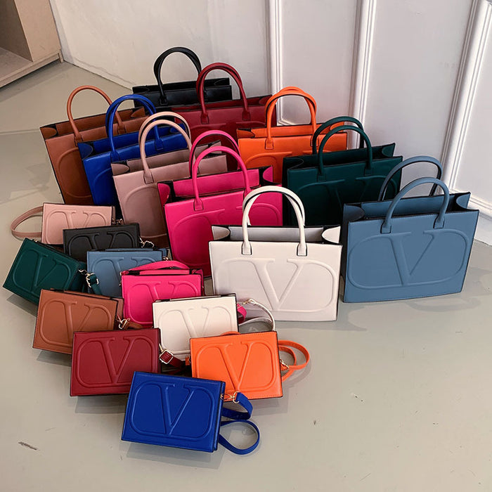 Wholesale Shoulder Bag PU Simple Handbag Diagonal Bag Set (F) JDC-SD-Taiyun008