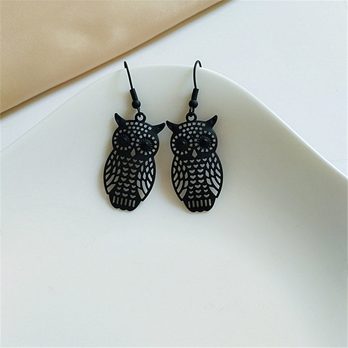 Wholesale Earrings Metal Cute Owl Earrings JDC-ES-AiMei025