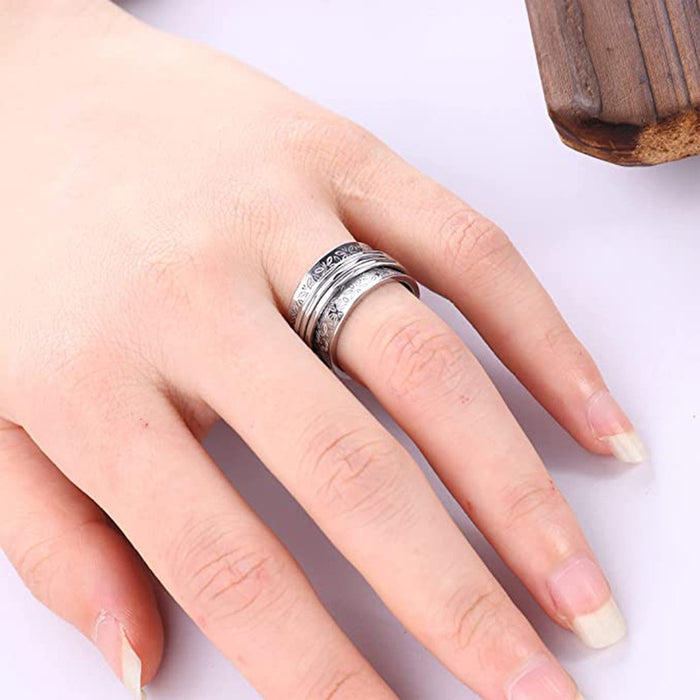 Wholesale Ring Titanium Steel Vintage Butterfly Rotating MOQ≥2 JDC-RS-DLN001