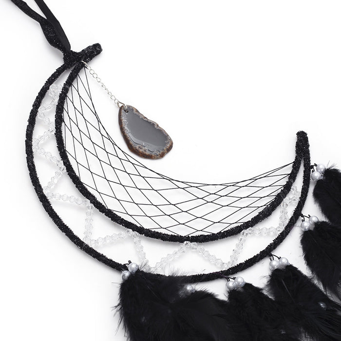 Wholesale Dream Catcher Feather Black Feather MQO≥2 JDC-DC-MGu039