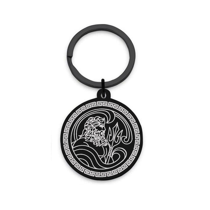 Wholesale Keychains For Backpacks Stainless Steel Keychain Ancient Greek Poseidon MOQ≥2 JDC-KC-ZongB004