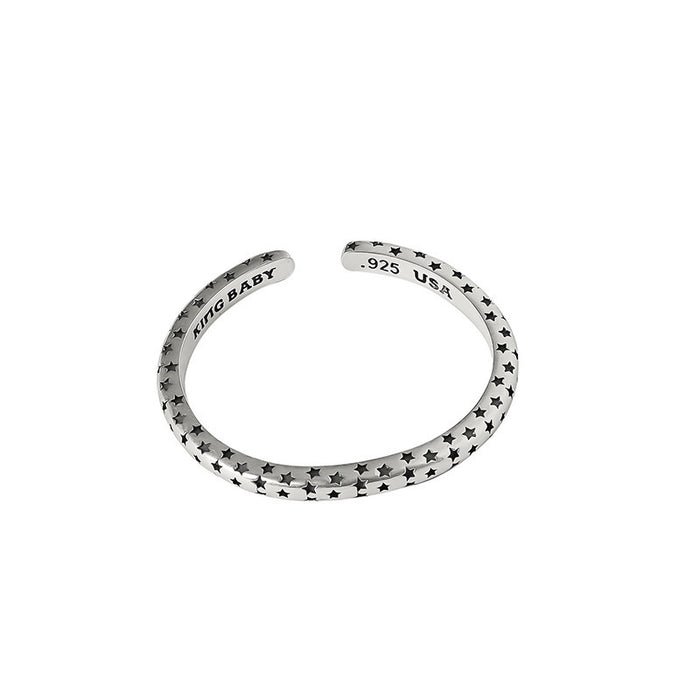 Wholesale Bracelet Silver Distressed Open Bracelet MOQ≥2 JDC-BT-LiH003