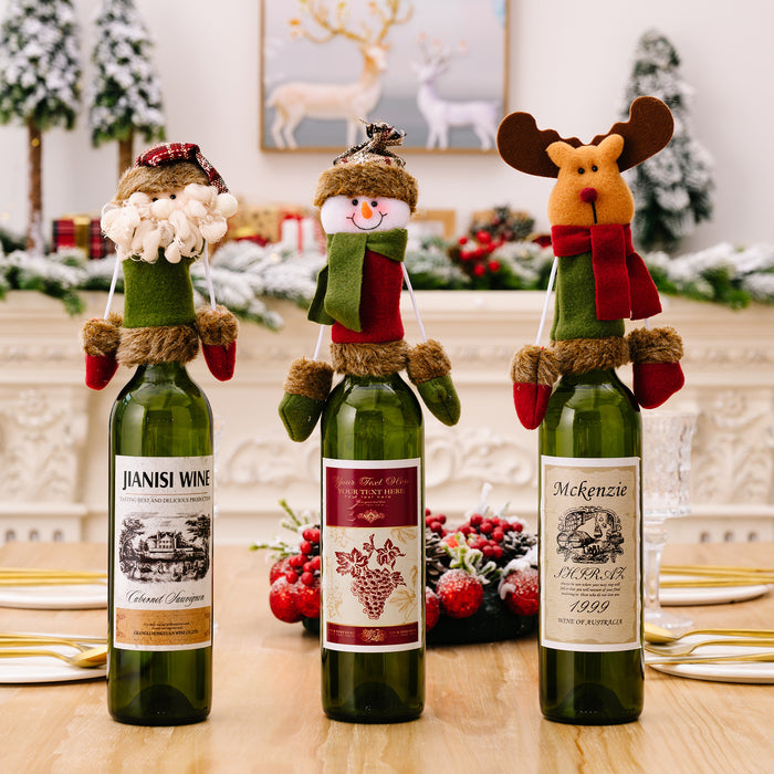 Wholesale Decorative Christmas Cartoon Small Pendant Wine Bottle Decorations MOQ≥2 JDC-DCN-HB005