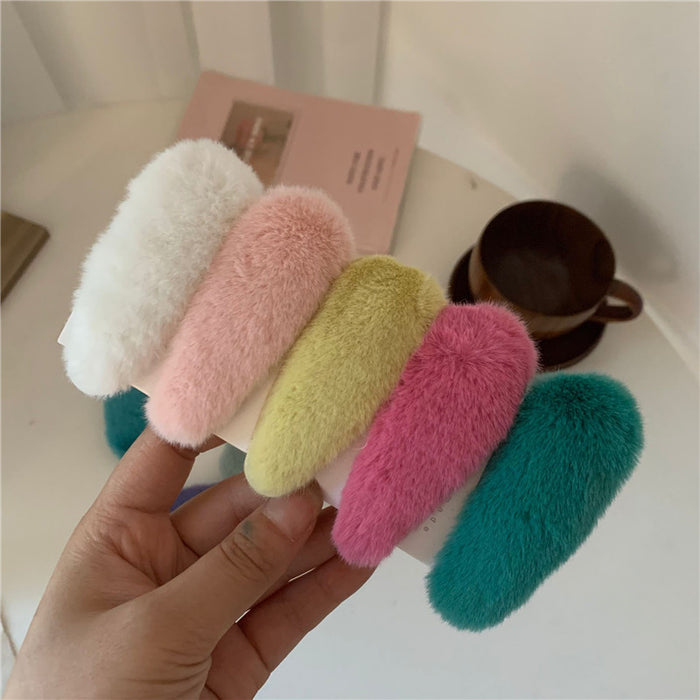 Wholesale Hair Clip Plush Candy Color Soft Waxy Crushed Hair Clip JDC-HC-FengT002