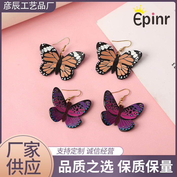 Wholesale Earrings Acrylic Retro Stereo Butterfly JDC-ES-YanC009