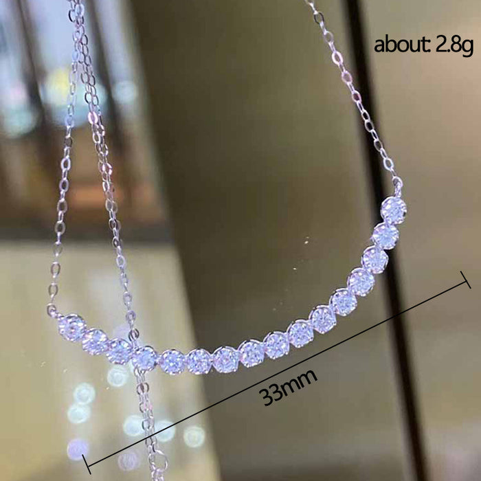 Wholesale smiley face full diamond necklace zircon clavicle chain JDC-NE-CaoS050