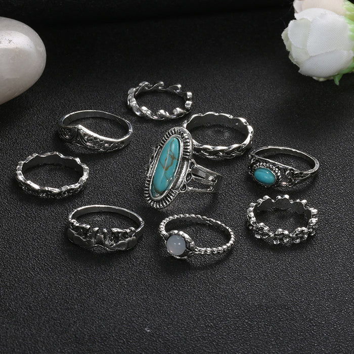 Wholesale Rings Alloy 9 Piece Set Bohemia MOQ≥2 JDC-RS-BeiY001