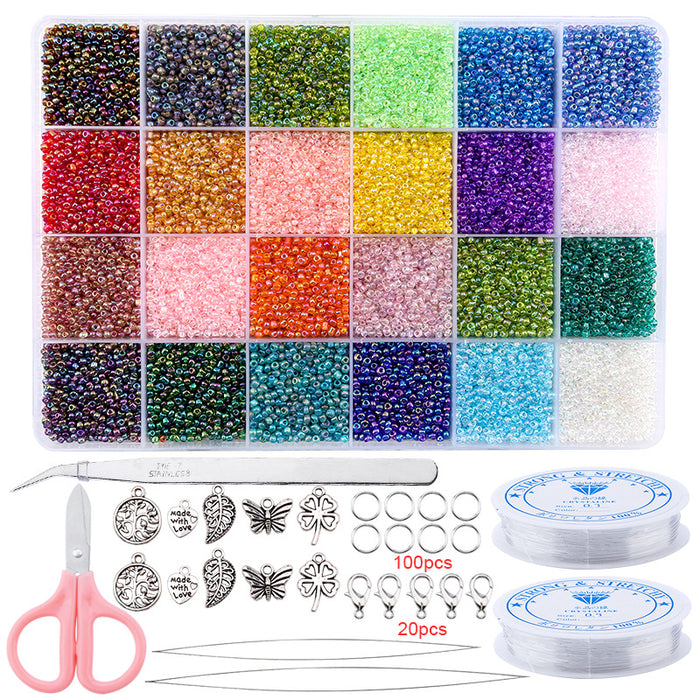 Wholesale 24 Grid Glass Rice Beads DIY Bracelet Accessories Set JDC-DIY-QQSJ003