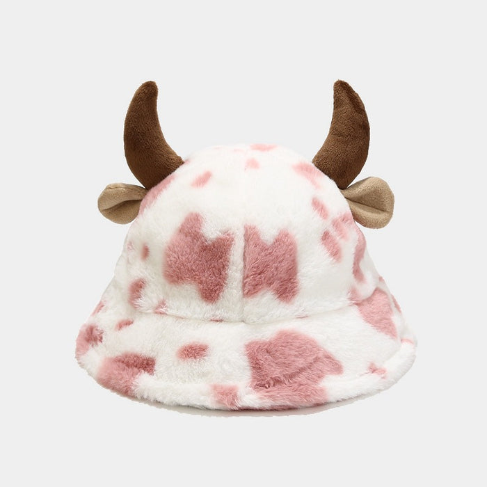 Wholesale Hat Imitation Rabbit Fur Cute Horn Plush Fisherman Hat MOQ≥2 JDC-FH-LvYi036