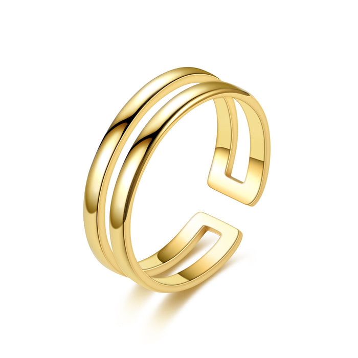 Wholesale Titanium Steel Gold Plated Adjustable Ring JDC-RS-DingC018