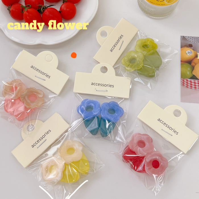 Wholesale Hair Clips Acrylic Sweet Flower Candy Color MOQ≥2 JDC-HC-TengY006