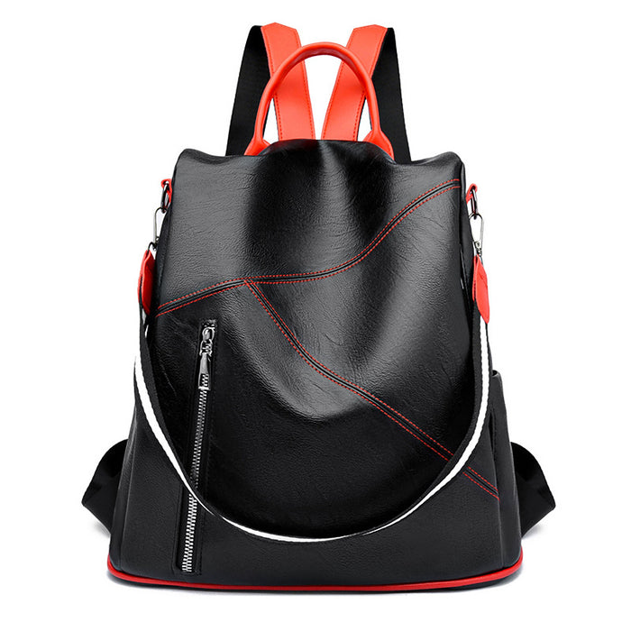 Wholesale Backpack PU Soft Leather Colorblock Single Shoulder Dual Use JDC-BP-Jinhang003