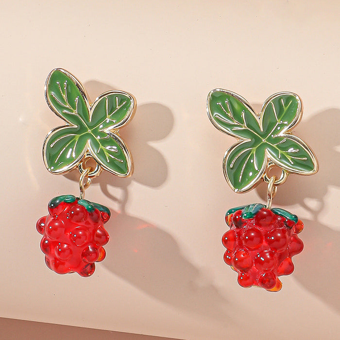 Wholesale earrings alloy christmas red berries MOQ≥3 JDC-ES-KaiQ047